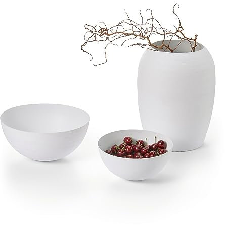 3er-Set Bianco Collection Schale Obstschale Vase Blumenvase - Philippi Design