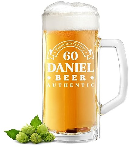 polar-effekt Bierglas 0,5 Liter mit personalisierter Gravur - Bierkrug mit Namen - Geschenk zum Vatertag - Jubiläumsgeschenk zum 40 Geburtstag - BPA-Frei und spülmaschinenfest - Geschenkidee für Papa