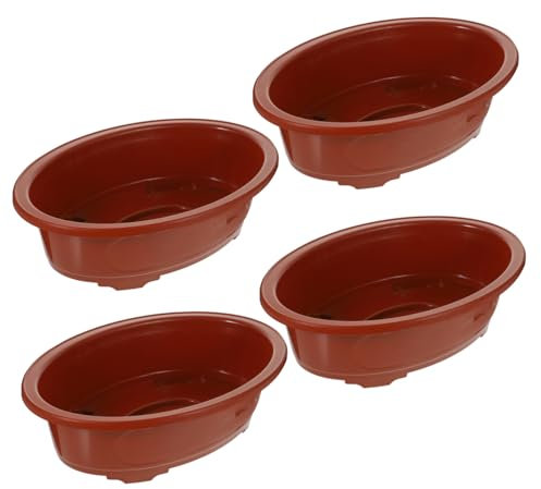VINTORKY 4stücke Pflanzen-töpfe Für Sukkulenten Ovaler Blumentopf Mit Drainagelöchern Für Innen Und Außenbereich Dekoration Von Balkon Und Garten