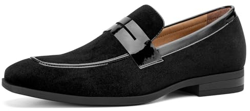 JITAI Mens Velvet Loafers Dress Shoes Loafers for Men Tuxedo Suit Shoes, Black/24, 12 US