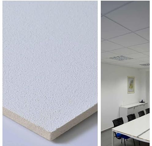 Akifix ITP ST13002.00.U Deckenpaneel SANDED Mineralfaser gehämmert 600 x 600 x 13/5,04 m² (14 Stück) Packung mit 14 Stück Rand Lay-on
