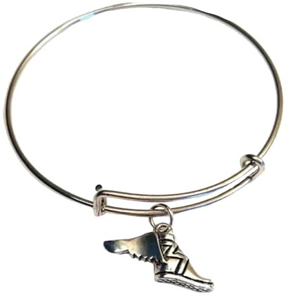 PRINCESS CUTENESS STORE Percy Jackson - Braccialetto rigido con ciondolo a forma di scarpa Olympain con ciondolo a forma di semidio, colore: argento