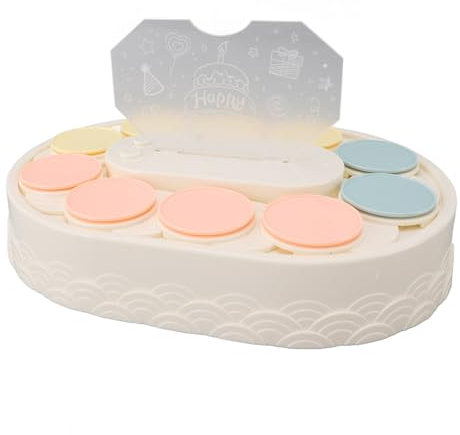 Rotating Display Stand, Acrylic Cupcake Display Stand with Music, LED Automatic Rotating Plates Cupcake Holder with Serving Trays for Birthday Party