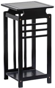 IOEDHW Bamboo Utility 2-stufiger Pflanzenständer für drinnen und draußen, einfaches chinesisches mehrschichtiges Lagerregal, Blumenständer, bodenstehender quadratischer Blumentisch, Blumentopfregal