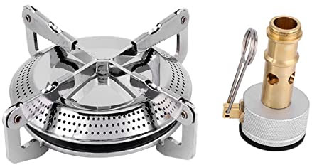 Akozon Tragbarer Mini-Herdbrenner | Zusammenklappbarer Outdoor-Camping-Gaskocher-Ofen | Picknickbrenner aus Edelstahl Zum Schmoren, Grillen und Braten