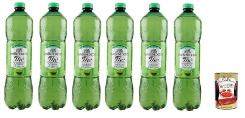 Italian Gourmet Tè Verde Matcha Bevanda Eistee 6 x 1,5L, Kaktus erfrischend | Infuso freddo in bottiglia PET, ohne Konservierungsstoffe und künstliche, Gesamtnettogewicht 9 L + Kostenlos Polpa 400g
