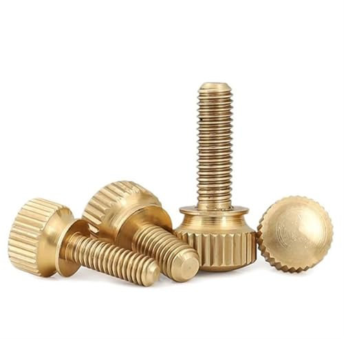 5 Stück Messing-Rändelschrauben M3 M4 M5 M6, handfest angezogen, Messing-Rändelschrauben, Kupfer-Dreh-Rändelschrauben, Computer-Gehäuseschrauben, Daumenschraube(25mm,M5)