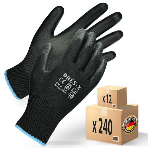 MK-Glove Arbeitshandschuhe aus Polyurethan Herren (12 Paar) - Größe 11-XL | Präzision Handschuhe fur Mechaniker, Atmungsaktiv Schutzhandschuhe mit Gutes Gefühl, Montagehandschuhe Werkstatt