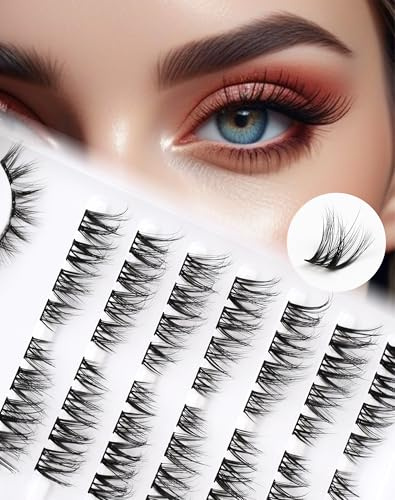 Wimpern Cluster Lashes Wimpern Extensions Mixed 9-13mm Lash Clusters D Curl Eyelashes Natural Vorgefertigte Linke Und Rechte DIY Lashes Extensions 8 Paar Siligli