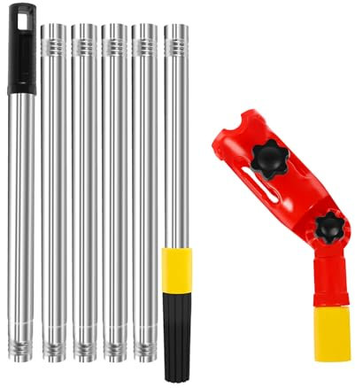 Foppla Paint Pinsel Extender Kit Pinsel Pinsel Greifer und Verlängerung Pole Kit Multi -Winkel Pinsel Pinselhalter 180 ° Drehrollenpinsel Griff Extender Pinsel -Pinsel -Verlängerungstool für Pinsel