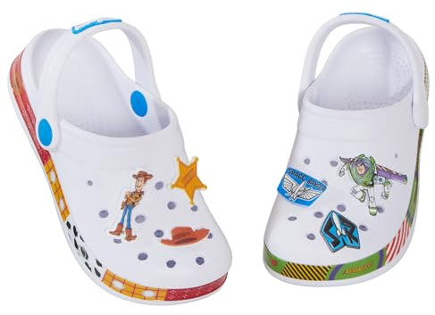 Disney Sandales Clogs Toy Story pour filles et garçons avec breloques, Buzz, Woody, chaussures d’intérieur et d’extérieur avec sangle à la cheville, 9 UK Child