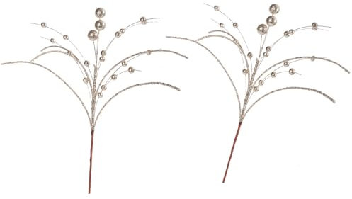 2 x Beerenstiele, 52 cm, künstlicher Zweig, Stechpalme, Weihnachten, Stechpalmenzweig, Hochzeitsdekoration