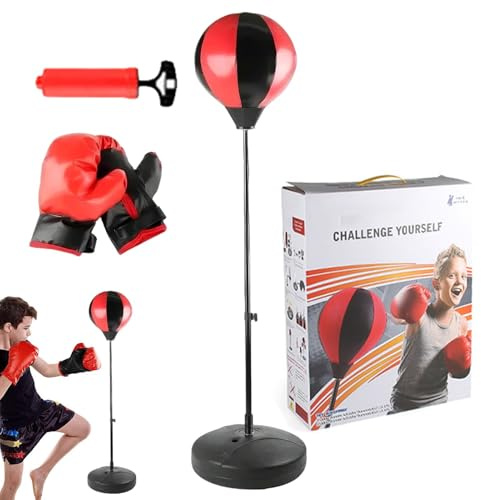 Punch Bag - Punch Bag Gloves Punch Bag Set Toy | Comfortable Punch Bag with Height Adjustable Stand and Fixed Attachment with Air Pump, Premium Enough Water for Adults Over 13 Years and T