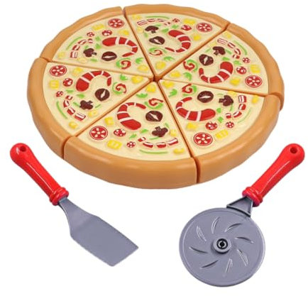SGERUFZ Pizza Juegos, Comida, Pizza de Cocina, Piezas de Rol, Cocinita Infantil para Cortar, Educativo de Rol, Comiditas de Juguete, Regalo para Niños 3+ Años