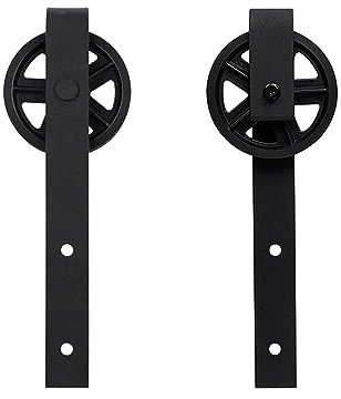 Kit ferramenta per porta da fienile scorrevole, Kit hardware for porta scorrevole in legno for fienile in acciaio con rulli grandi antichi, rullo for armadio for porta scorrevole interna (non includer