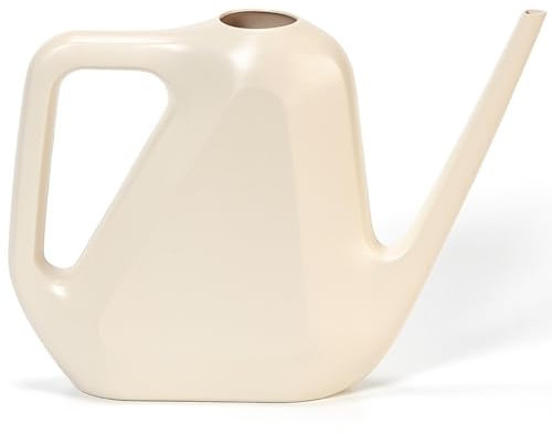 Plastia Gießkanne Klein für den Zimmerpflanzen 1,6 L - Blumengießkanne aus Recyceltem Kunststoff - Giesskanne mit Langem Ausgießer für Einfache Bewässerung, Elfenbein