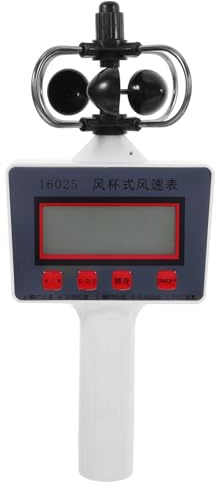 Alipis Anemometro Portatile con Display LCD Compatto e Leggero Misuratore del Vento per Insegnamento Geografia Agricoltura e Gestione Forestale Strumento Misura Alta Precisione