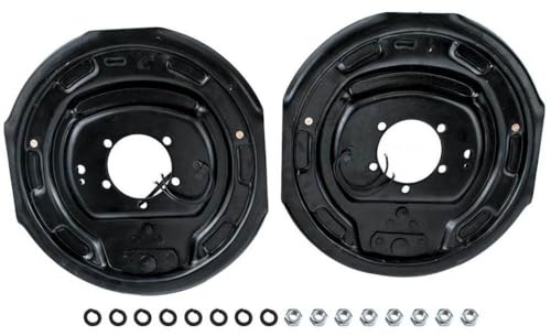 LH RH 12 Inch 5 Hole Electric Trailer Brake Backing Plates Set Compatible with 7000 Lbs Trailers Compatible With Electric Trailer Brake Assemblies