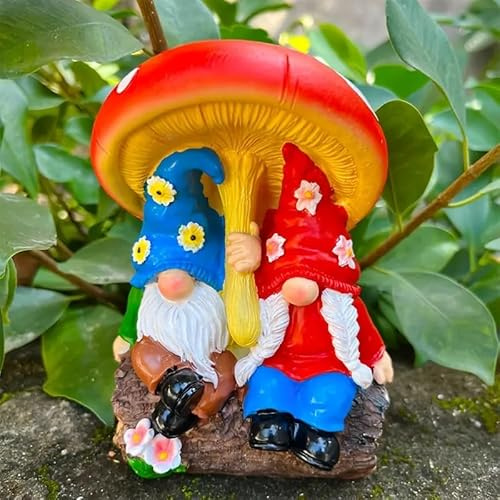 Garden Gnomes, Garden Gnomes Outdoor, Gnome, Garden Gnome, Funny Garden Ornaments (red+blue)