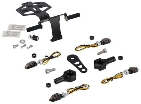 Set: 4x Mini-Blinker 12V LED inkl. Blinkerträger, Tachohalter, SIMADE Kennz