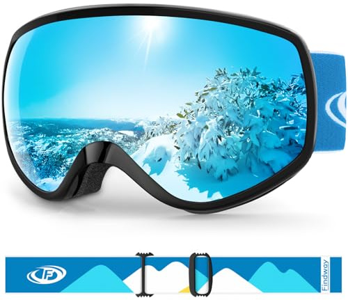 Findway Maschera da Sci Bambino 3~12 Anni Occhiali da Sci Maschera Sci Occhiali Sci per Ragazzo Ragazza Anti UV Anti Nebbia Compatibile con Casco per Sci Snowboard Sport Invernali
