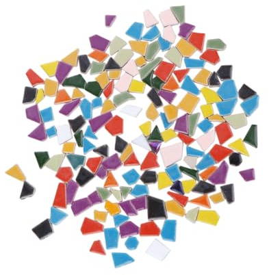VILLFUL Mosaico DIY de Cerámicos Irregulares Teselas de Cristal y Piedra Esmaltada para Manualidades Decoración Hogar y Proyectos Creativos