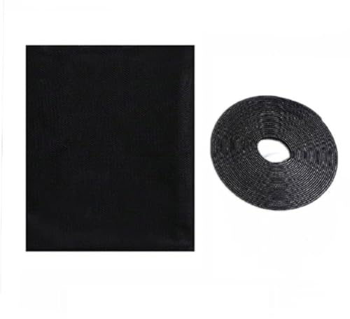 Fensternetz-Schutzgitter für den Innenbereich, Insektenschutzvorhänge, Polyester-Netz für Fenster zu Hause oder im Büro, 130 x 150 cm/150 x 200 cm, Weiß/Schwarz