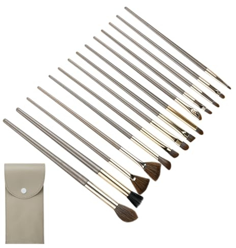 15 stycken professionellt penselset makeup sminkborstar set med sminkväska höjdpunkter konturer pensel i resestorlek penselset verktyg ansiktsborste ögonskugga kit