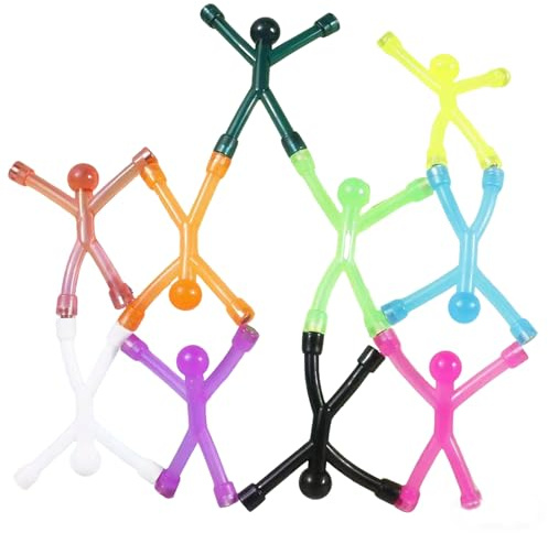 10 Pcs Magnetic Men,10 Colors Multipurpose Fidget Magnets,Mini Sensory Travel Toys,Interesting Stress Relief Magnetic Toys,for Kids,Adults,Door,Office,Refrigerator Decor,Small Gifts