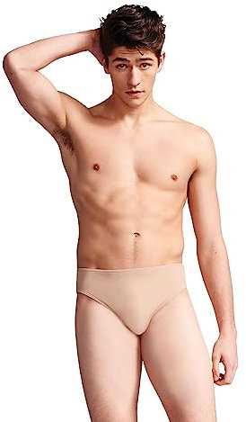 Capezio Mens Full Seat Dance Belt Briefs, Nude, M