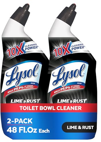 Lysol Lime & Rust Remover Toilet Bowl Cleaner, 48oz (2X24oz), 10X Cleaning Power