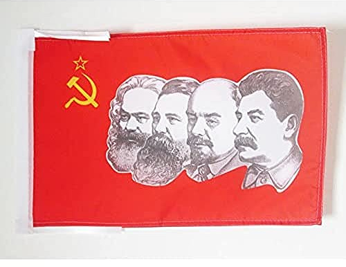 AZ FLAG Bandiera Urss 4 Persone 45x30 cm - Bandierina Rossa Comunista - Russia 30 x 45 cm Cordicelle