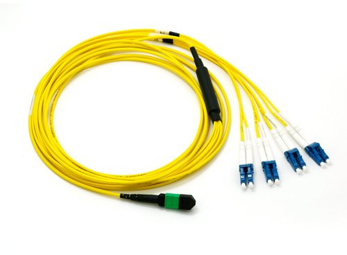 Cavo a fibre ottiche Plenum, 40 Gigabit Ethernet QSFP 40GBase-SR4 a MTP (MPO)/LC (4 duplex LC) 24 cavo breakout, 9/125, 2 metri