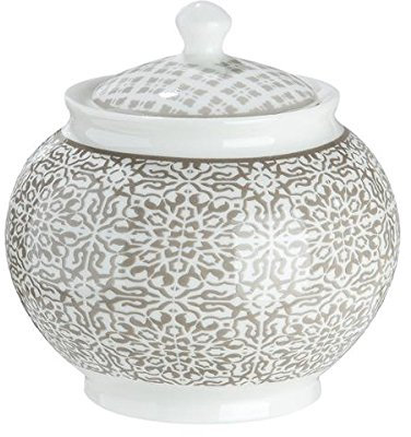 GILDE Azucarero de porcelana, diseño de adornos grises