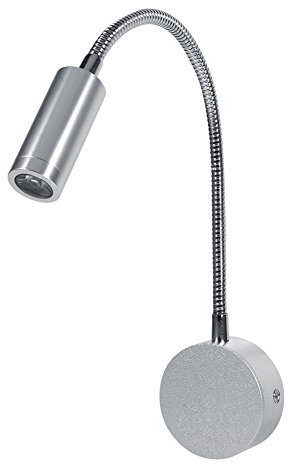 Ftvogue Lampada da lettura a parete con luce flessibile a collo di cigno Lampada da letto a luce bianca calda/fredda AC85-265V 1W / 3W(warm white(3500k)-3W)