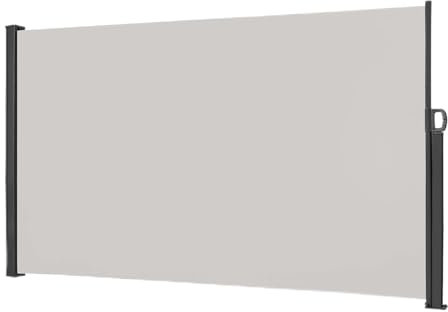 LARS360 Seitenmarkise Ausziehbar Sichtschutz Windschutz, Seitenwandmarkise Markisenstoff für Balkon und Terrasse, Seitenmarkise Balkon mit Bodenmontage, (160x300cm, Grau)