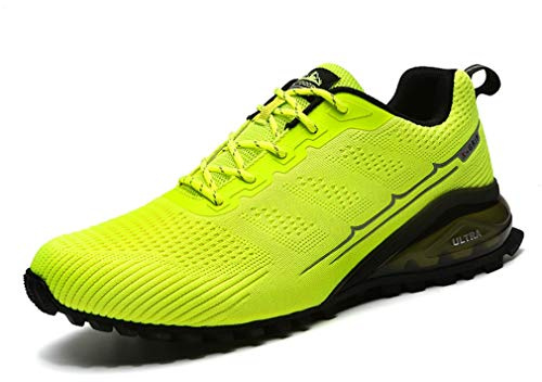 DANNTO Sportschuhe Herren Laufschuhe Turnschuhe Straßenlaufschuhe Atmungsaktiv Gym Sneakers(Grün,42)