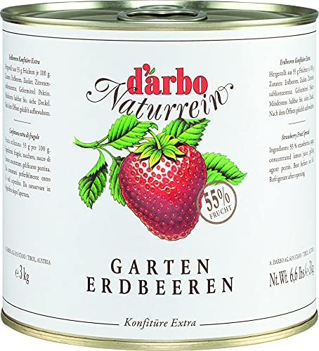 Food-United GARTENERDBEEREN-KONFITÜRE Extra naturrein 3kg Dose fruchtiger-Brot-Aufstrich von DARBO höchster Qualität für Frühstück Füllungen Gebäck Kuchen Plätzchen