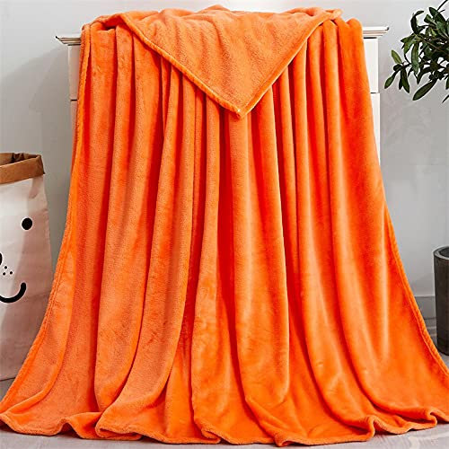 Duories Morbida coperta da soggiorno, in flanella, super morbida, calda, in pile, per divano, letto o soggiorno, per TV, colore arancione, 50 x 70 cm