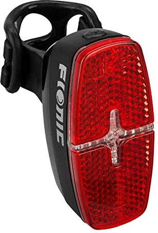 FIONIC® Glitter R Battery, Fahrrad Rücklicht, Fahrradlicht hinten, Fahrradbeleuchtung IPX5 wasserdicht, StVZO zugelassen Schwarz