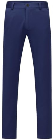 Allthemen Pantalon de Costume Homme Stretch Couleur Unie Pantalon Slim Fit Droit pour Business Bleu Foncé L
