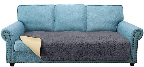 Granbest Super Weiche Dicke Sofa Sitzkissen Bezüge rutschfeste Sitzbezüge für 3-Sitzer Sofa Große Couch Kissenbezug für Haustiere (3-Sitzer, Grau)