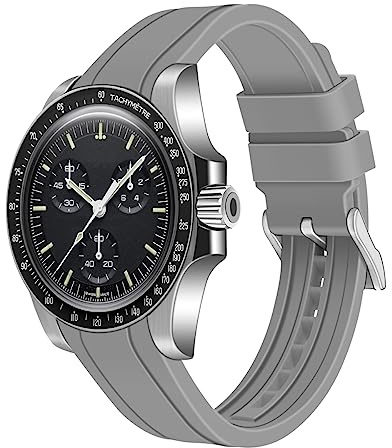 Juntan 20mm 22mm Uhrenarmbänder für Damen Herren Gebogene Enden Silikon Armband Weichem Kautschuk Sport Ersatz Uhrenarmband für Moonswatch Schnellverschluss Armbänder Männer Frauen