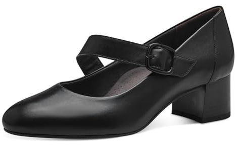 Tamaris Comfort Damen Pumps mit Riemen aus Leder Mary Jane, Schwarz (Schwarz), 37 EU
