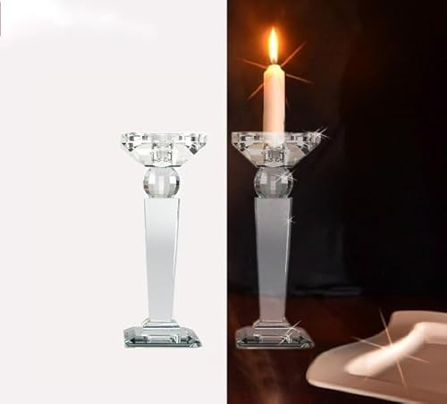2er Set Kristallkerzenständer Designer Kerzenleuchter aus Kristallglas Kristall Kerzenleuchter Höhe gesamt ca 21,5 cm