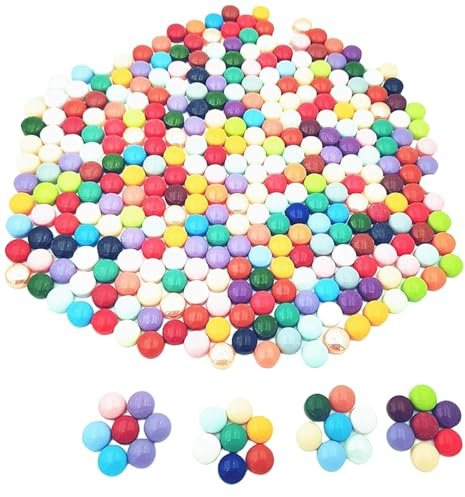 Runde Mini-Jade-Mosaikfliesen, 12 mm, 500 g, runde Glasmosaikstücke für Bastelarbeiten, Blumentöpfe, Vasen, Tassen, Gartendekoration, Mosaikherstellung (Farbe mischen)