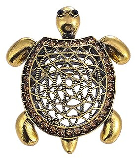 YAHOYA Frauen Männer Antik Gold Farbe Schildkröte Broschen Anstecknadeln Tier Schildkröte Kleidung Kragen Anstecknadeln Kleidung Schmuck