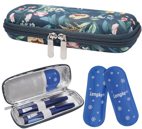 BOMKEE Borsa Termica per Insulina, Borsa per Penne Insulina Borsa Portatile per Raffreddamento Insulina Con 2 Impacchi di Ghiaccio