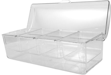 TOYZFRIENDY Conteneurs De Condiments Réfrigérés Avec Compartiments Séparés Boîte De Salade Transparent Pour Parties Et Barbecues Organisateur Pratique Avec Couvercle Et Bac à Glace