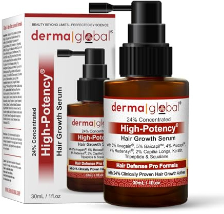 High Potency® Haarwachstums-Serum – Hair Defence Pro Formel | 24 % klinisch getestete Wirkstoffe mit 5 % Anagain, 5 % Baicapil, 4 % Procapil, Redensyl, 2 %